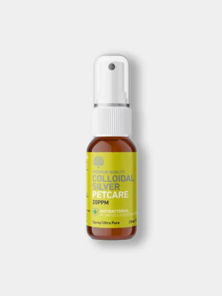 Argent colloïdal en spray pour chien et chat - Antibactérien (format de poche 20ppm)