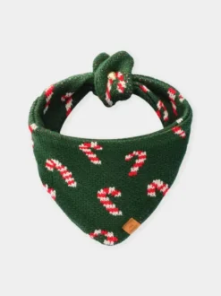 Bandana pour chien en tricot - Candy Cane ☃️ - The Foggy Dog