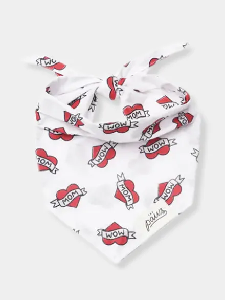 Bandana pour chien - Motif Love Mom ♥️ - The Paws