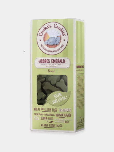 Biscuits Digestion pour chien - Spiruline et Pomme - Cooka's Cookies