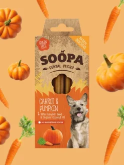 Bâtonnets à mâcher pour chien - Carotte et Citrouille