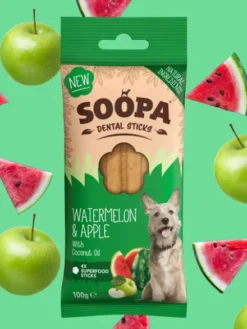 Bâtonnets à mâcher pour chien - Pastèque et Pomme 🍉🍏 - Soopa