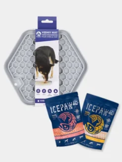 Bundle - Tapis de léchage + Mousses de poisson Icepaw pour chien
