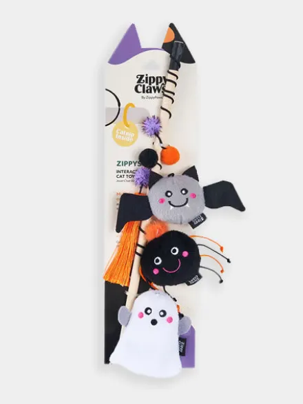 Canne à pêche pour chat - Halloween Ghost with friends 👻 - Zippy Claws
