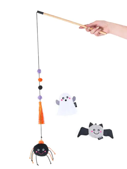 Canne à pêche pour chat - Halloween Ghost with friends 👻 - Zippy Claws