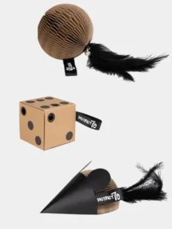 Coffret cadeau - 3 jouets en carton pour chat - District70