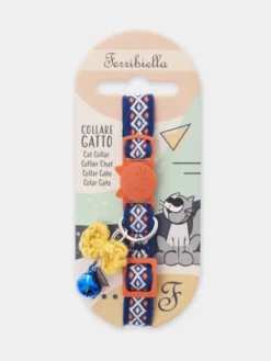 Collier chat inspiration Islandaise - Bleu profond - Ferribiella