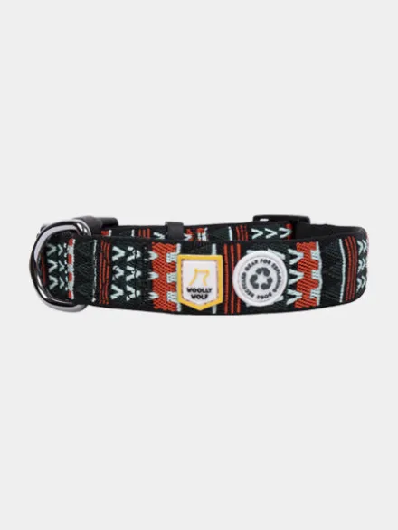 Collier original pour chien motif Woodland - Woolly Wolf