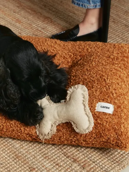 Coussin pour chien Bela - Bouclette moutarde - Cafide