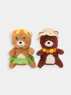 Duo de peluches pour chien - Cheeky Chumz - Oursons Hawaïens 🌺