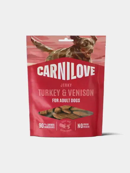 Friandises Carnilove Jerky pour chien - Dinde 🦃 et Gibier 🦌