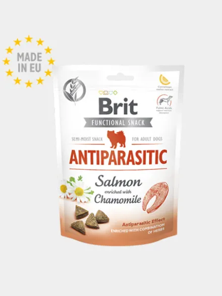 Friandises Dog Functional Snack Antiparasitic - Saumon 🐟 et Camomille 🌻 - Brit