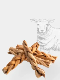Friandises à mâcher pour chien - Peau d'agneau tressée 🐑