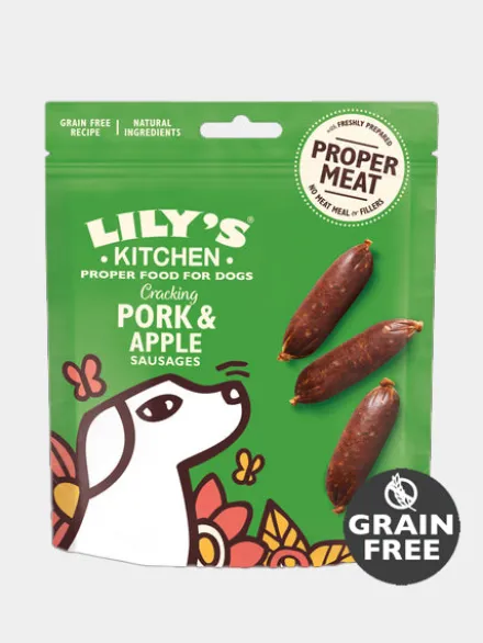 Friandises sans céréales pour chien - Saucisses de Porc et Pomme