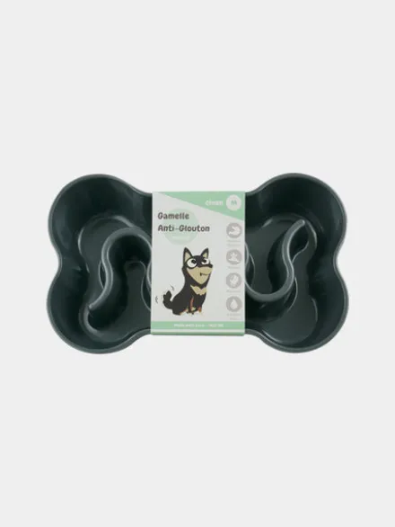 Gamelle anti-glouton pour chat - gris foncé