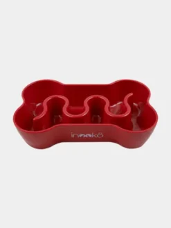 Gamelle anti-glouton pour chien os - Rouge