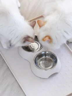Gamelle double TWINOO pour chat - Gris