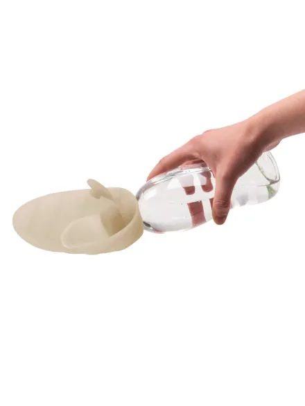 Gourde et distributeur d'eau portable Leaf - Sable - United Pets