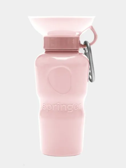 Gourde pour chien avec distributeur d’eau - Large (65 cl) Rose Bonbon - Springer