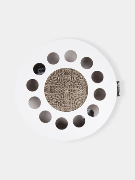Griffoir en carton pour chat - Rond blanc