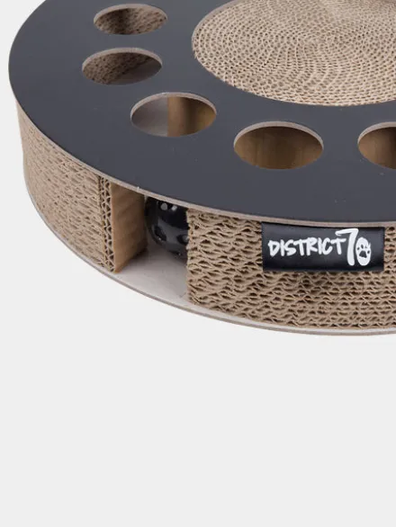 Griffoir en carton pour chat - Rond noir