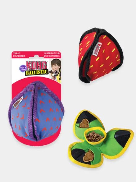 Jouet distributeur de friandises pour chien - KONG Ballistic Hide 'n Treat (M)