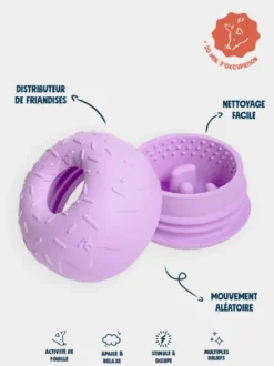 Jouet d'occupation pour chien - Yoomy Donut 🍩 - Lavande