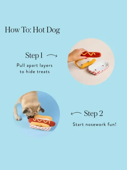 Jouet d'occupation pour chien - Hot Dog 🌭 - The Foggy Dog