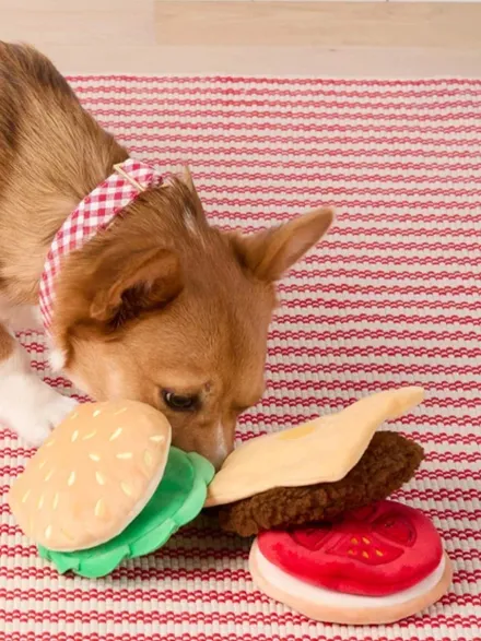Jouet d'occupation pour chien - Hamburger 🍔 - The Foggy Dog