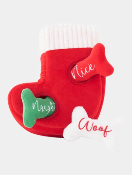 Jouet d'occupation pour chien original - Chaussette de Noël - ZippyPaws
