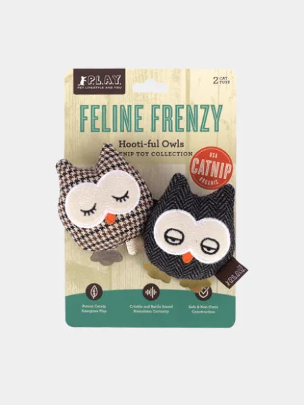 Jouet en forme de chouette pour chat - Herbe à chat bio - Pet PLAY