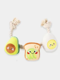 Jouet en peluche et corde - Avocado Toast and Egg 🥑🍳 - HugSmart