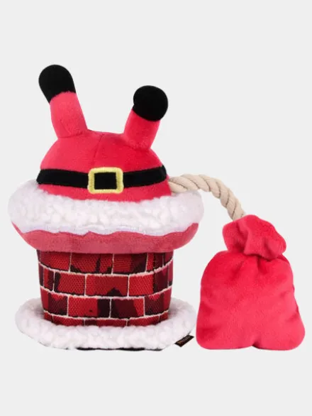 Jouet en peluche pour chien - Merry Woofmas - Père Noel dans sa cheminée - Pet PLAY