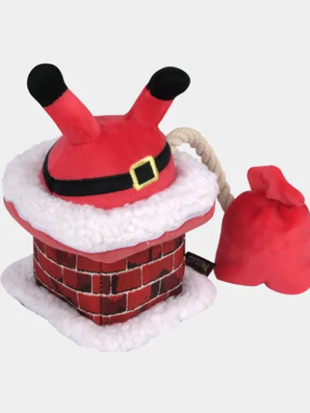 Jouet en peluche pour chien - Merry Woofmas - Père Noel dans sa cheminée - Pet PLAY