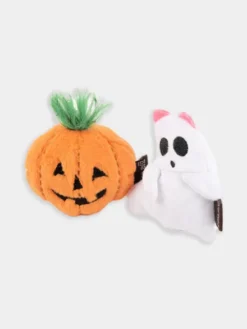 Jouet Halloween pour chat - Citrouille et Fantôme - Herbe à chat biologique - Pet PLAY