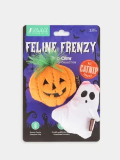 Jouet Halloween pour chat - Citrouille et Fantôme - Herbe à chat biologique - Pet PLAY