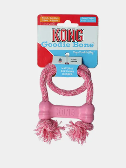 Jouet KONG Puppy Goodie Bone pour chiot - Taille Xs - Rose