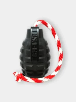 Jouet occupation à tirer pour chien - Grenade noir Tug 💣 - SodaPup