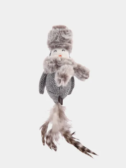 Jouet oiseau gris pour chat - Herbe à chat biologique - Pet PLAY