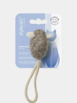 Jouet pour chat en laine - Souris avec corde 🪢 - Hunter stylecats