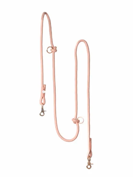 Laisse pour chien "mains libres" en corde - Powder rose (Rose poudré) - Furlou