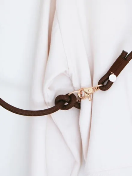 Laisse pour chien "mains libres" en corde - Marron - Furlou