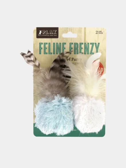 Lot de 2 balles pour chat - Herbe à chat biologique - Pet PLAY