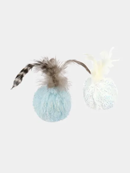 Lot de 2 balles pour chat - Herbe à chat biologique - Pet PLAY
