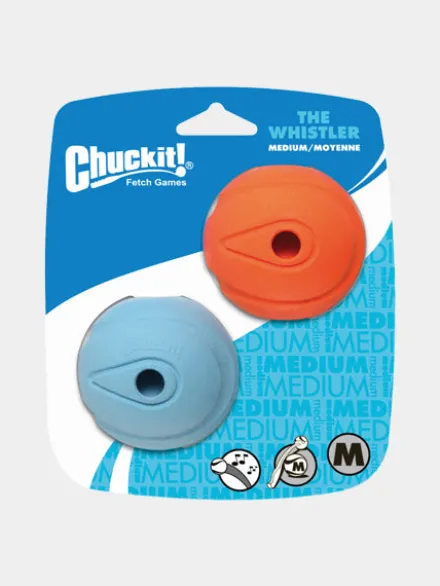 Lot de 2 balles pour chien en caoutchouc - The Whistler - Chuck It! - Taille M