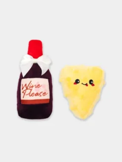 Lot de 2 jouets pour chat - Vin et Fromage 🍷🧀 - HugSmart