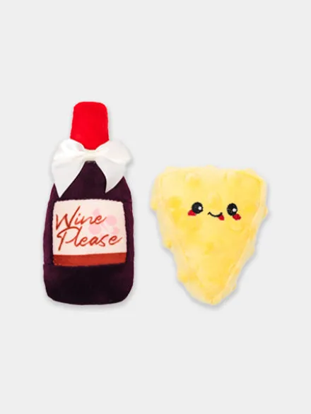Lot de 2 jouets pour chat - Vin et Fromage 🍷🧀 - HugSmart