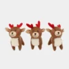 Lot de 3 Mini Peluches de Noël pour chien - Rennes - Zippy Paws