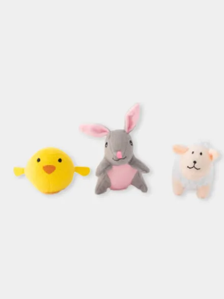 Lot de 3 Mini Peluches pour chien - Pâques - Zippy Paws