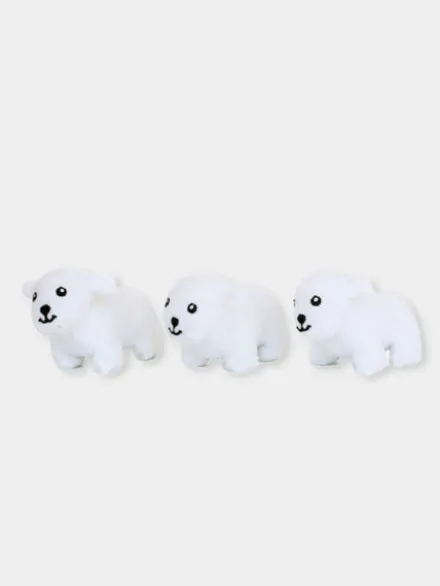 Lot de 3 Mini Peluches pour chien - Ours polaire - Zippy Paws